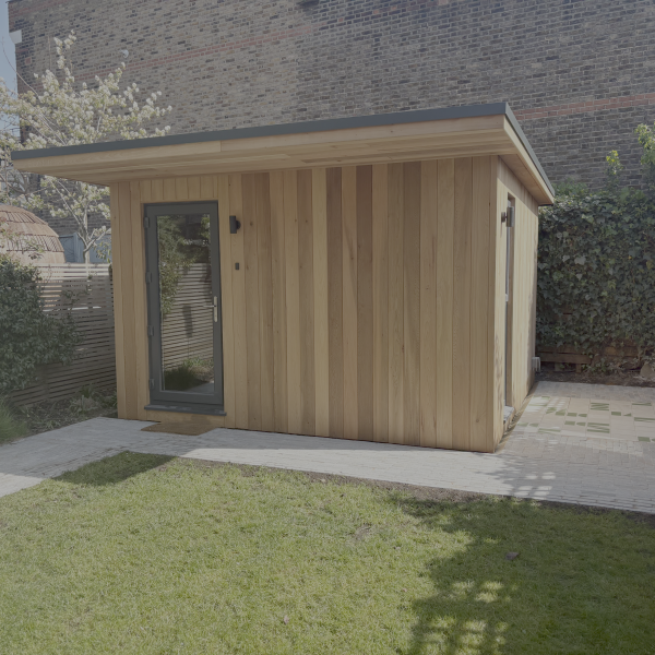 3.6m x 3.5m with 1m bespoke overhang and soundproofing