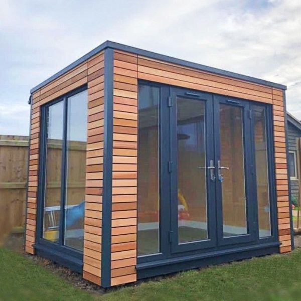 bespoke contemporary cubed with french doors, side lights and large fixed full height window