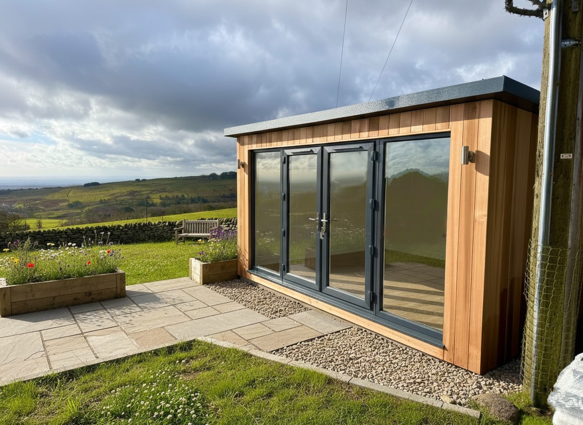 contemporary overhang with french doors